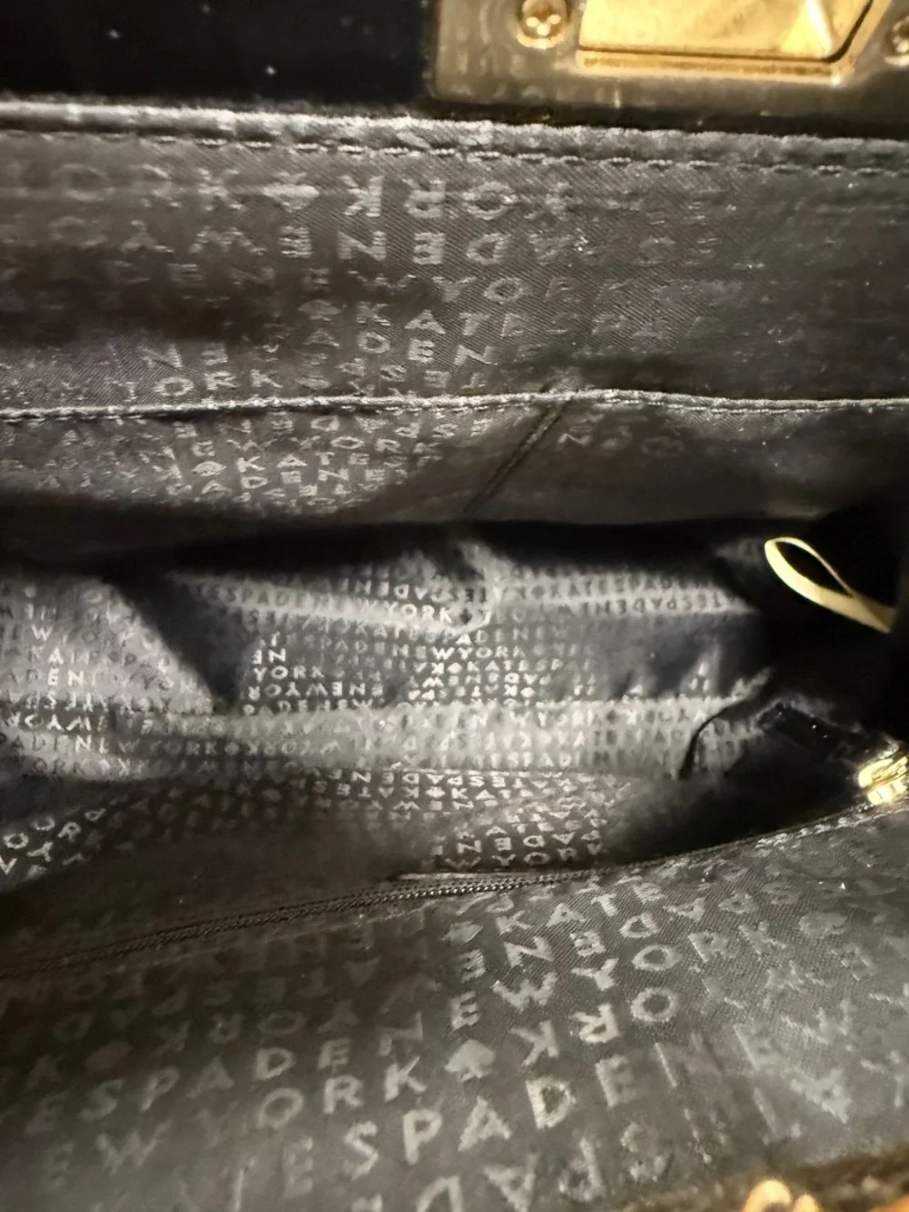 Kate Spade Black Leather Alligator Embossed Handbag